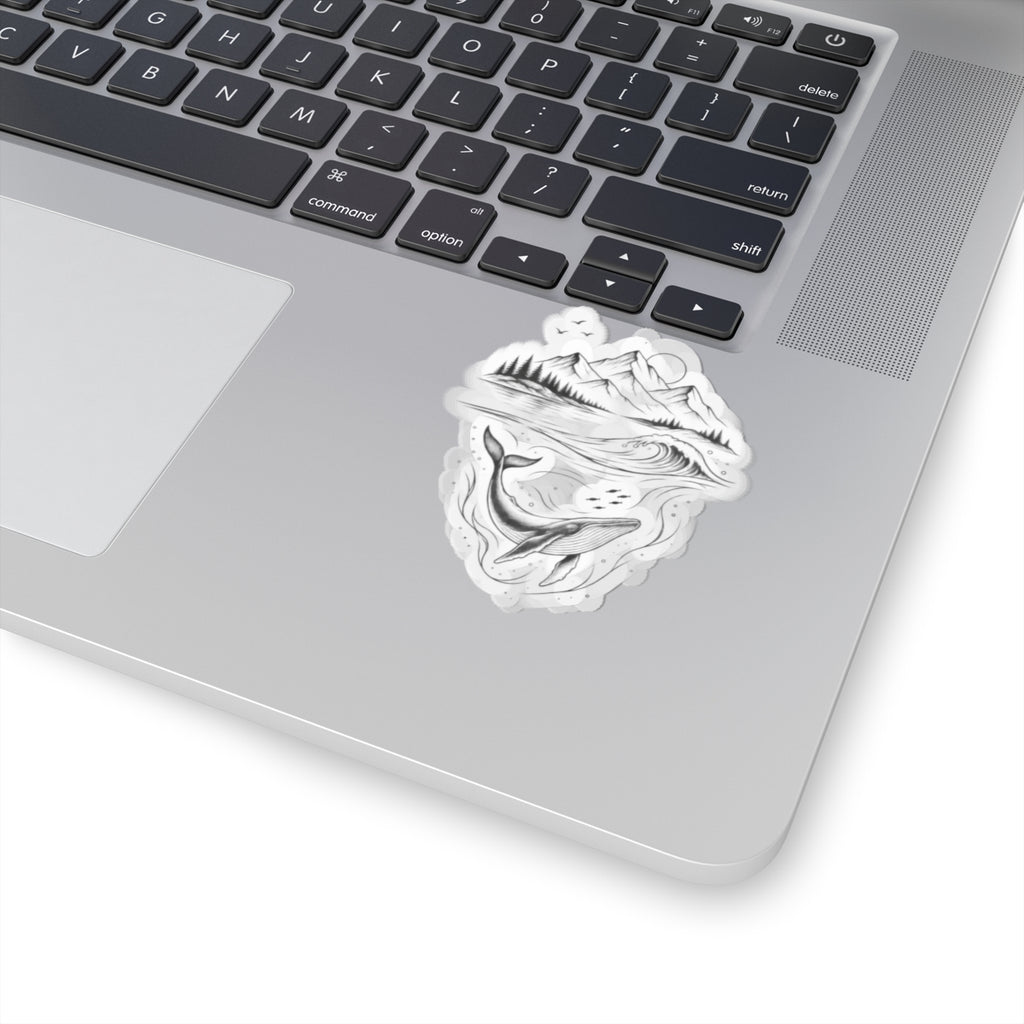 Whale & Mountains Sticker