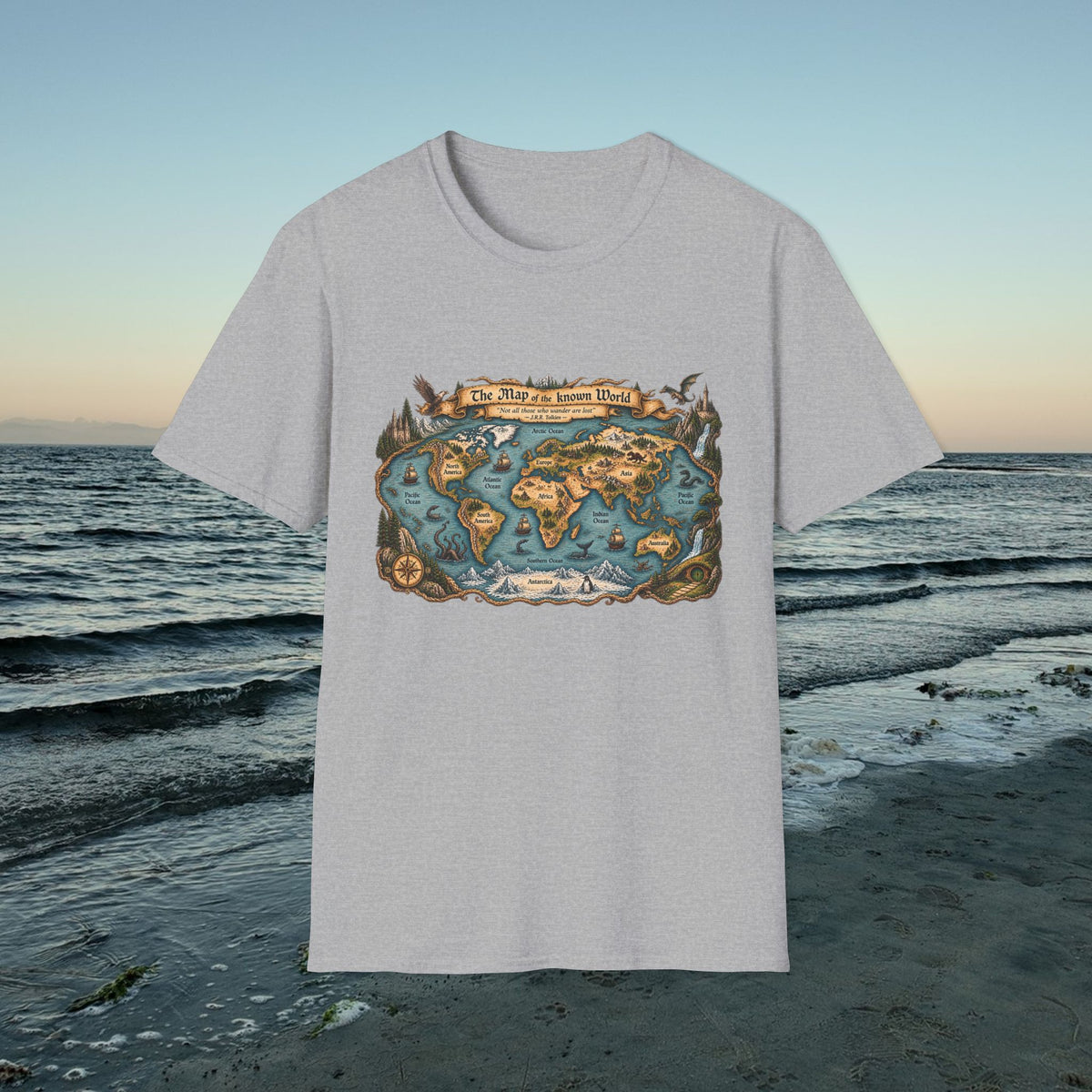 Map of the Known World-Adventure T-Shirt