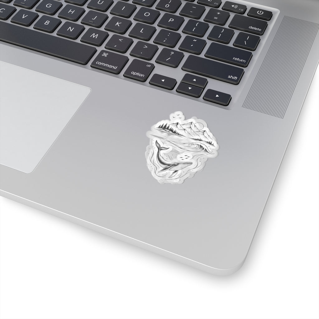 Whale & Mountains Sticker