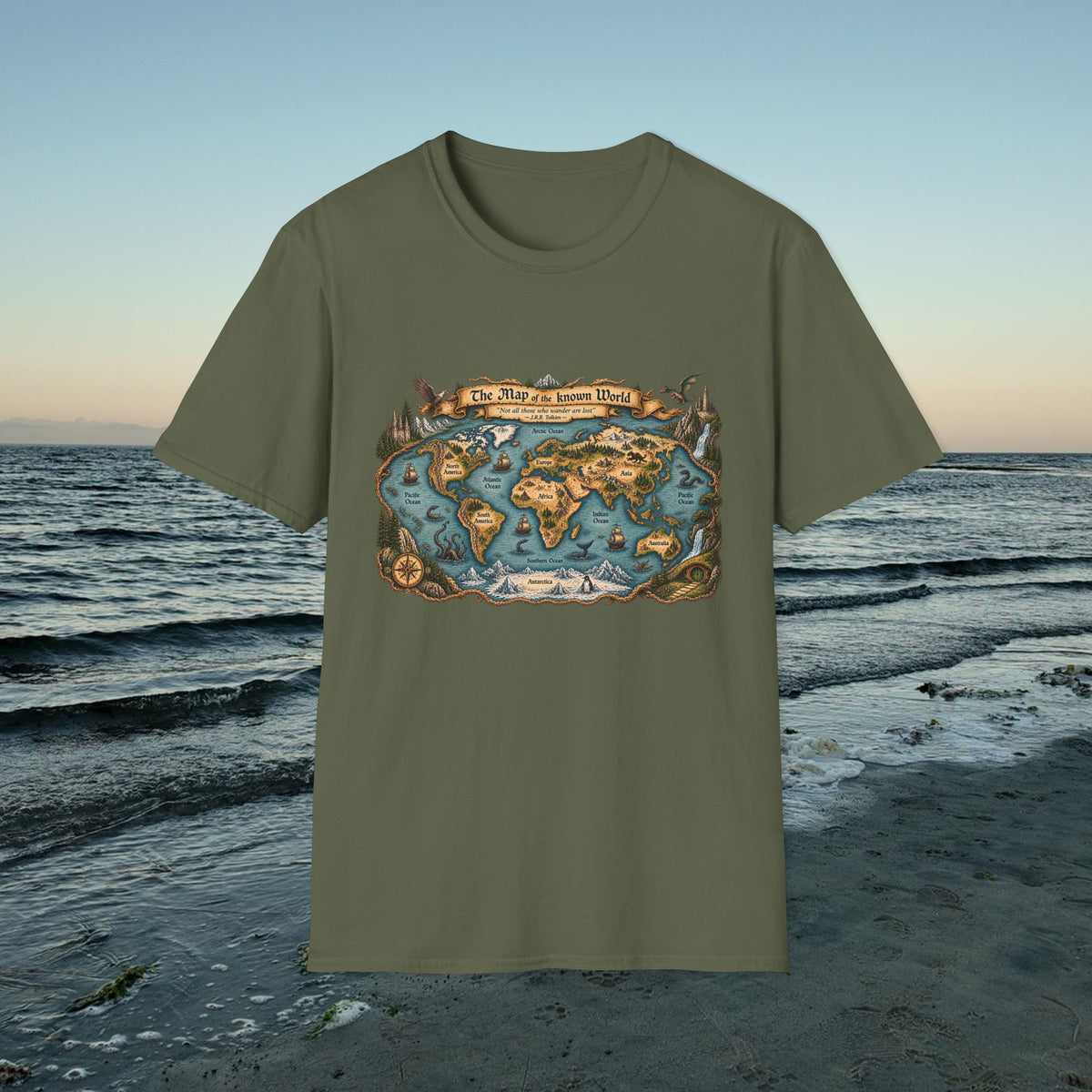 Map of the Known World-Adventure T-Shirt